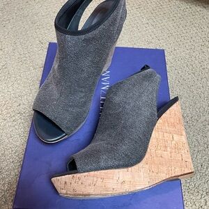 Stuart Weitzman Grey Wedge Sandals